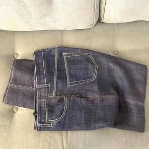 100% Linen made in China very breathable navy pants w/jeans style